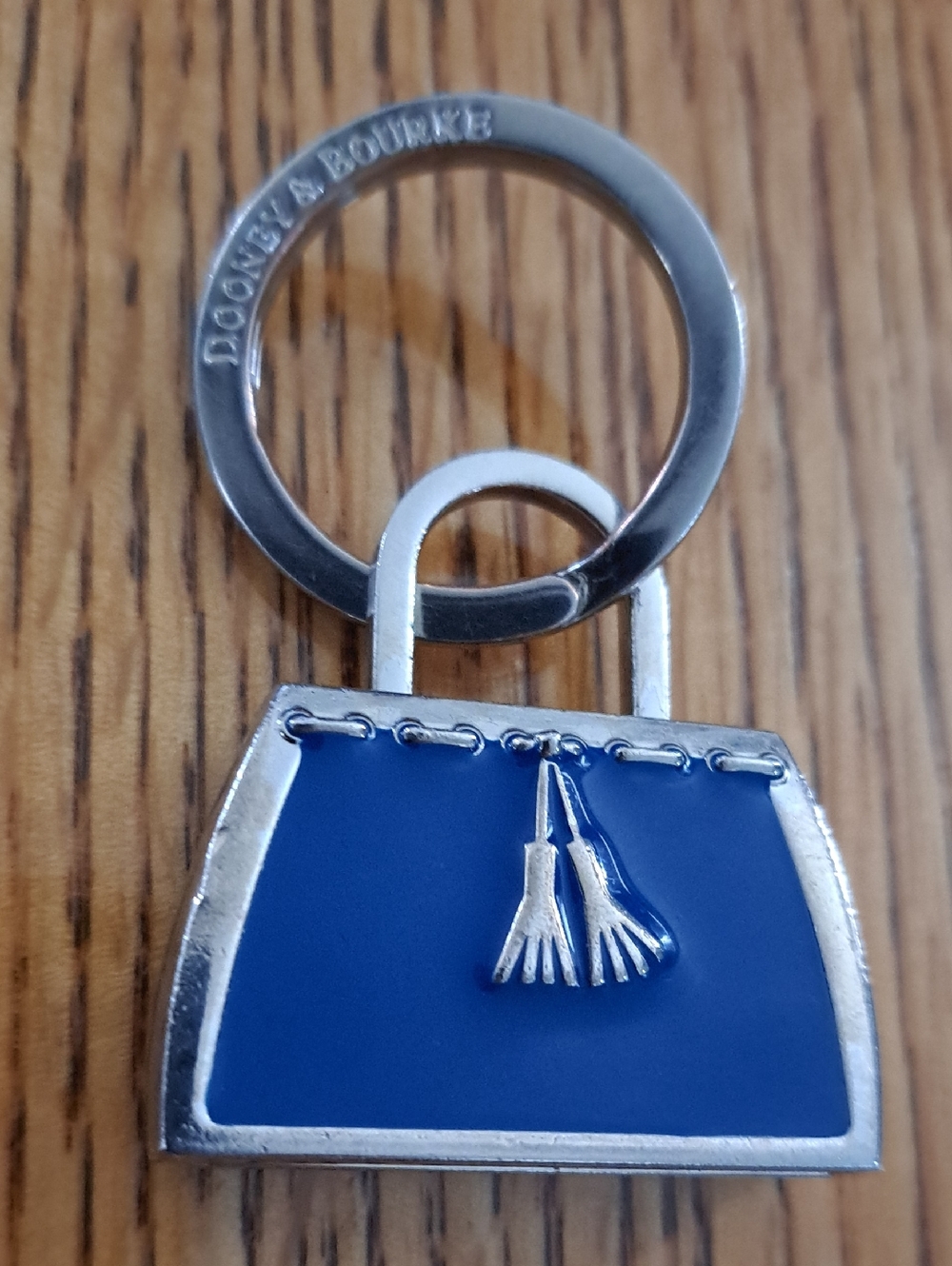 Dooney & Bourke Royal Blue Enamel Handbag Keyring